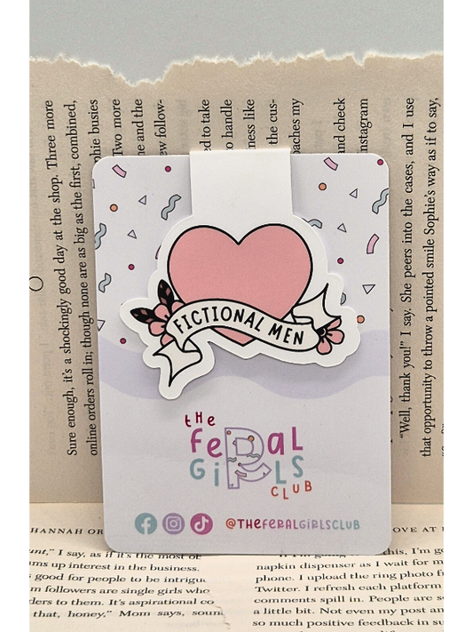 Fictional Men Pink Heart Magnetic Bookmark